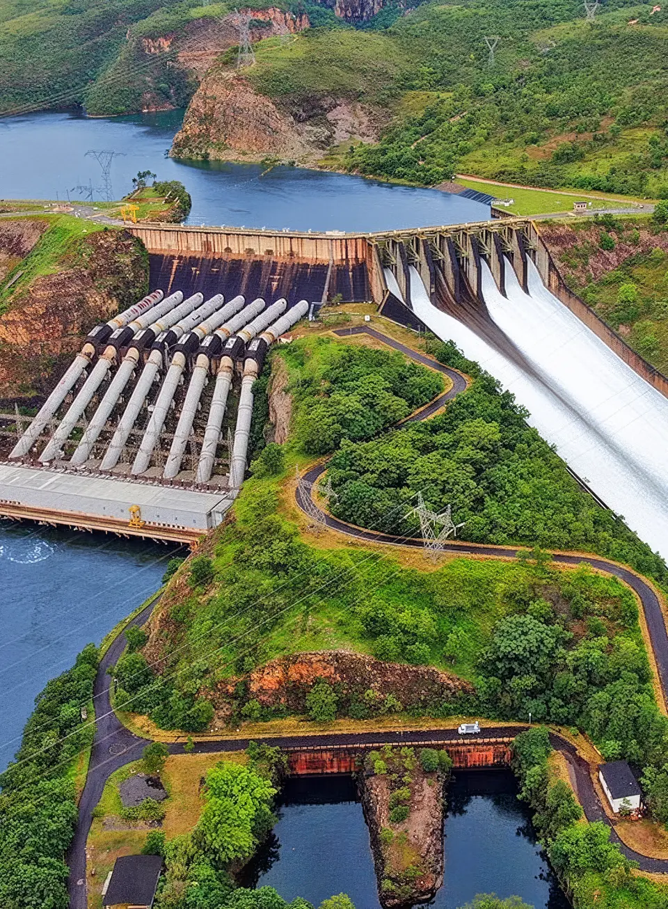 Vista aérea da Usina Hidrelétrica de Furnas